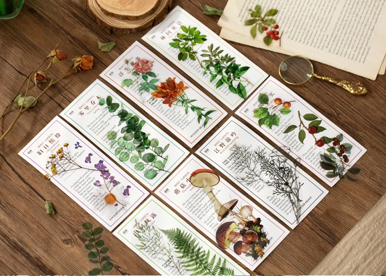 Yoofun 40 teile/paket natürliche Pflanzen Blume Pilz Garten Serie wasserdichte Haustier Aufkleber für mobile Tasse Scrap booking Journal DIY – Detail 1