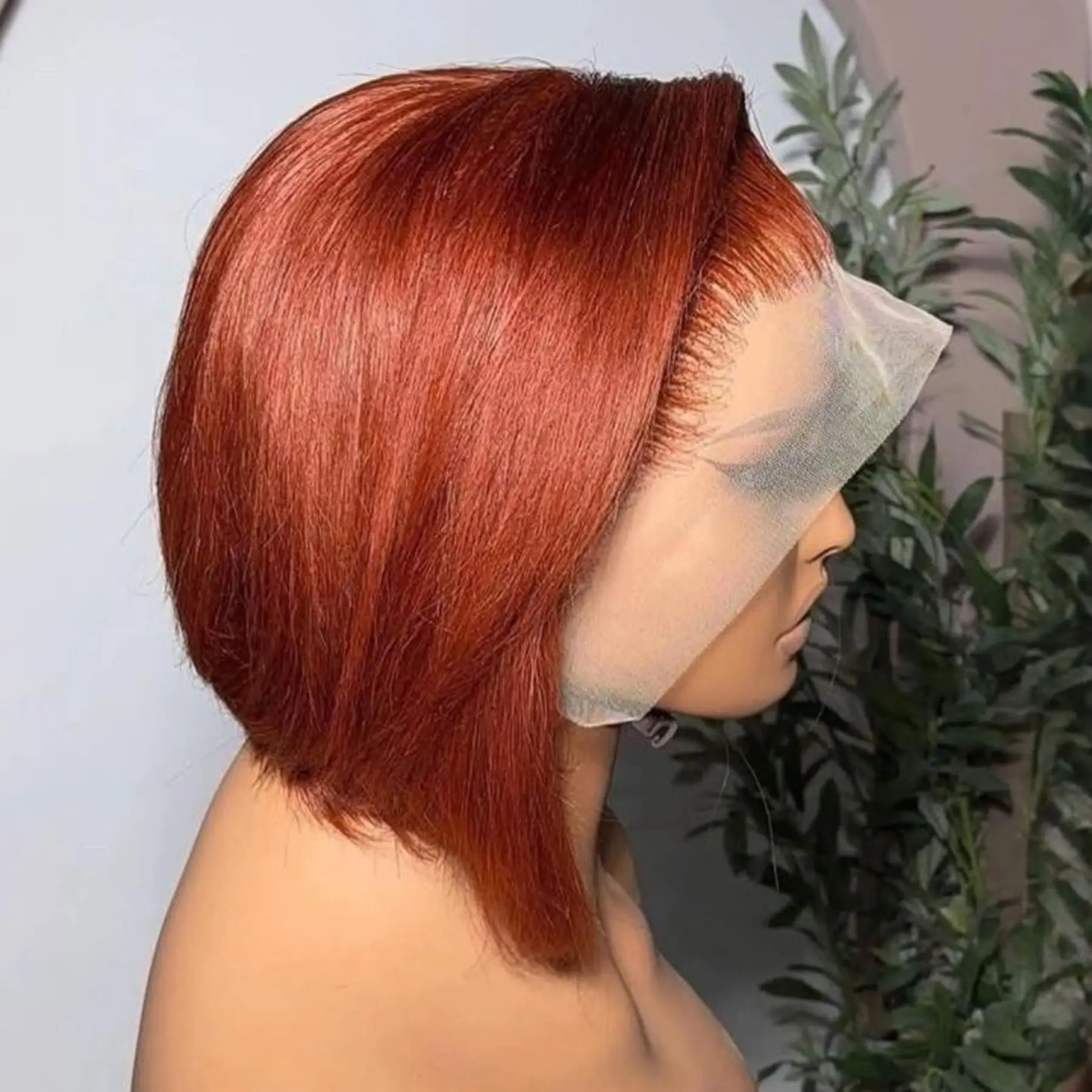 Perruque Courte Femme Rouge Synthétique Qualité Remy - Naturelle Et Facile à Porter