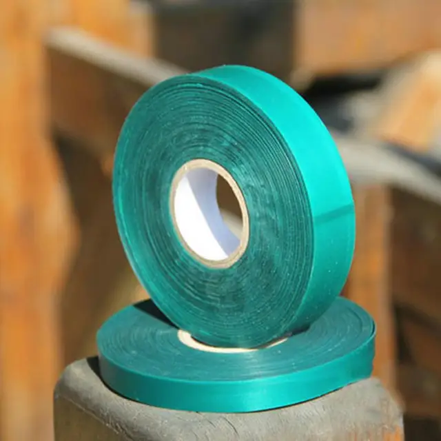 Elasztikus Zöld Pvc Kábelkötés Ág Szalaggal Kötve, 45 Méteres Kertészkedés 12 Mm Széles - Image 2