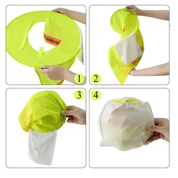 Summer Hard Hat Neck Shield Sun Shade Helmet Neck Shield Reflective Protection Prevent Sunburn for Construction Workers 목수 모자 4