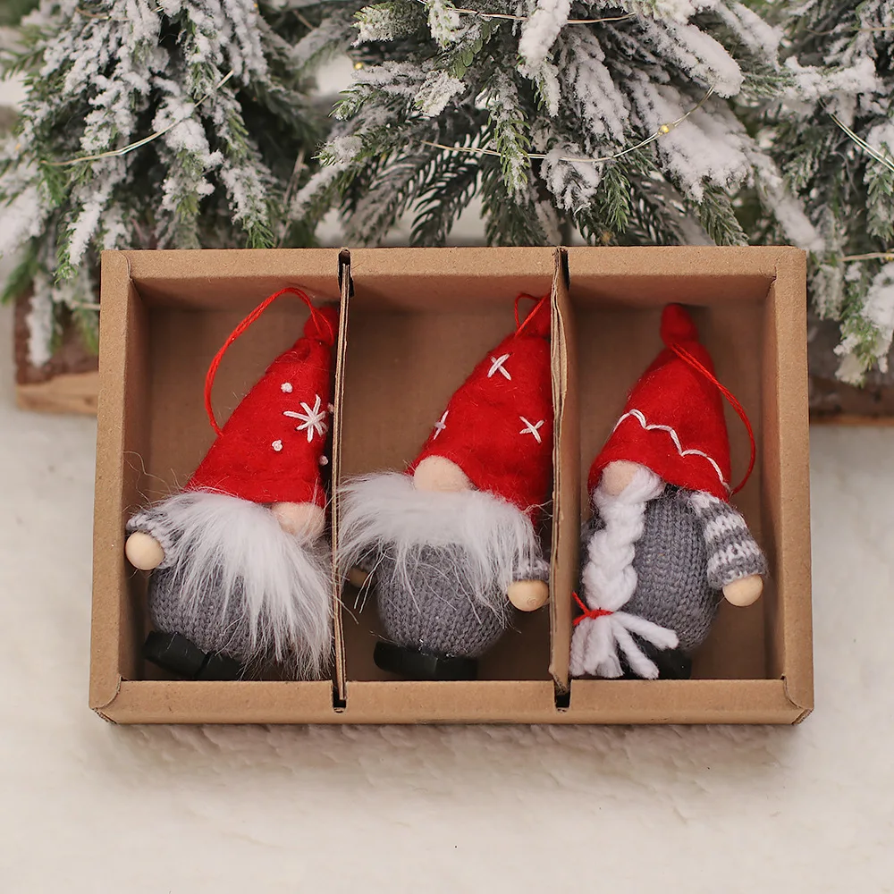 Handmade Gnome Christmas Faceless Doll Merry Christmas Decorations For Xmas Home Ornament Navidad Natal New Year 3pc/box