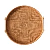 Hand Woven Rattan Dish, Fruit Bowl, Snack Basket Storage, Kitchen Supplies, Bread, Biscuit Tray, Bamboo Basket, Service Plate 6