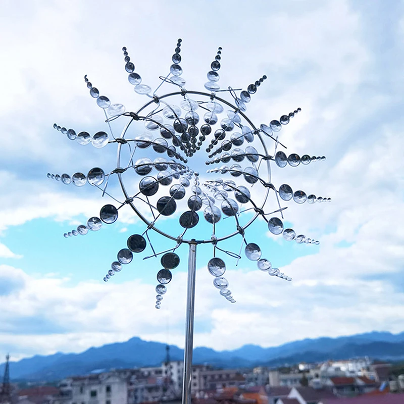 Unique Magical Metal Windmill Outdoor Wind Spinners Wind Collectors Courtyard Patio Lawn Garden Decoration Outdoor Indoor