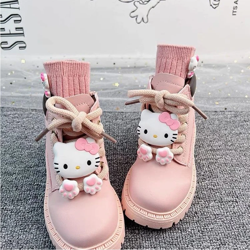 

Hello Kitty Sanrio Girl Boots Kawaii Cute Cartoon Autumn Winter Students Soft Sole Non-Slip Wear Resistant Shoes Christmas Gifts