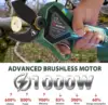 Professional Cordless Electric Pruners Battery Powered Tree Branch Cutter with 2 Rechargeable 2 A 5