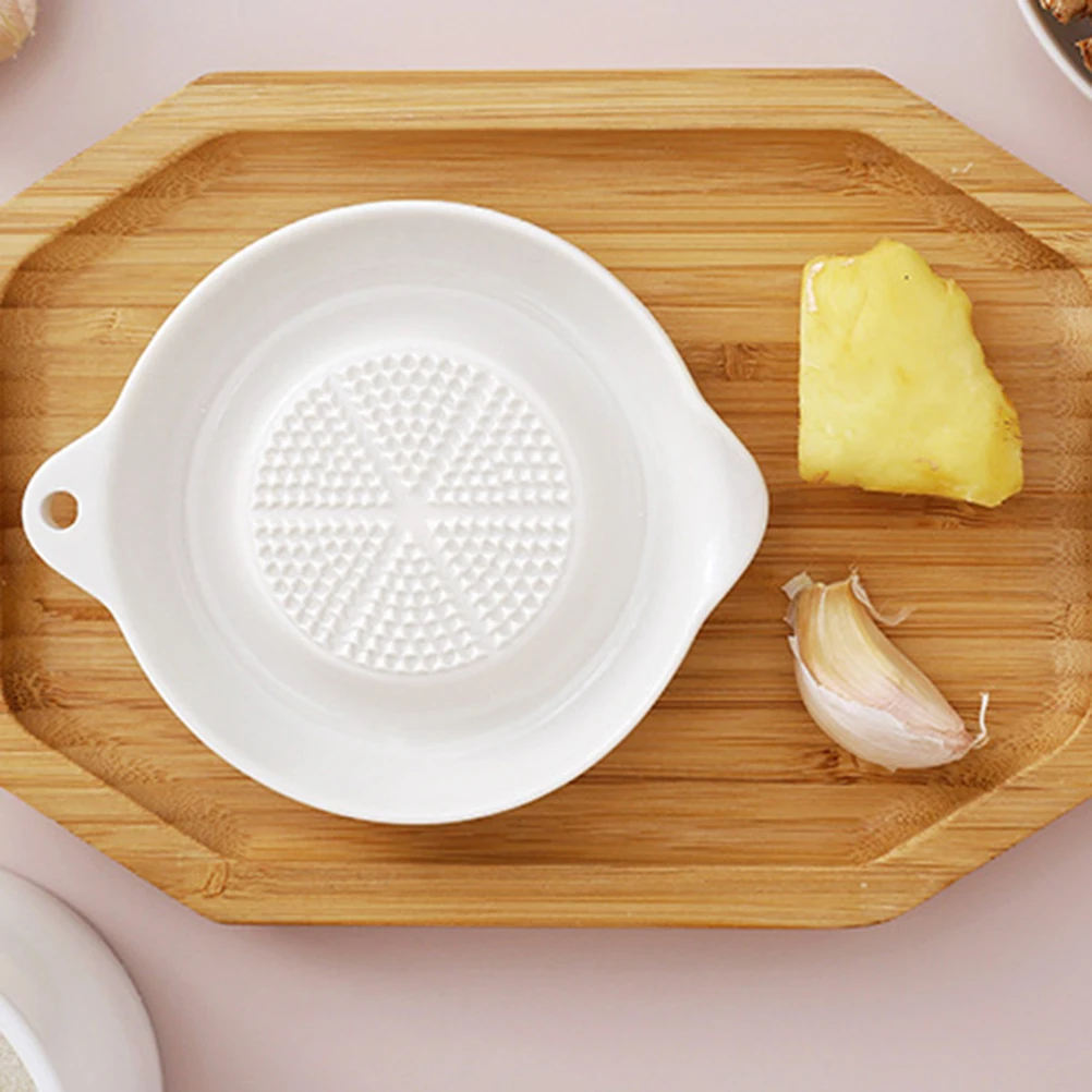 Porcelain Grater Plate for garlic Onion Cheese Multipurpose Ceramic Ginger Grater Feeding Tool