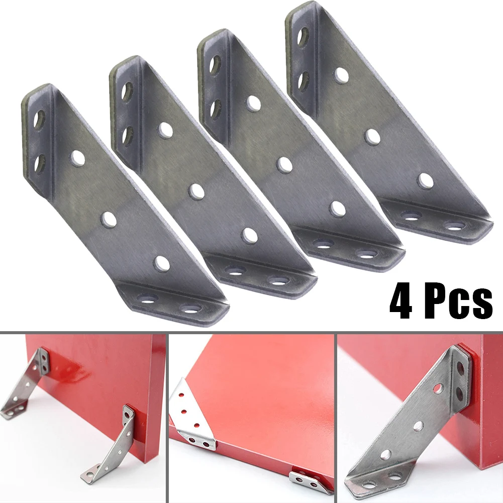 4PCSStainlessSteelAngleCornerBracketsFastenersProtectorRight