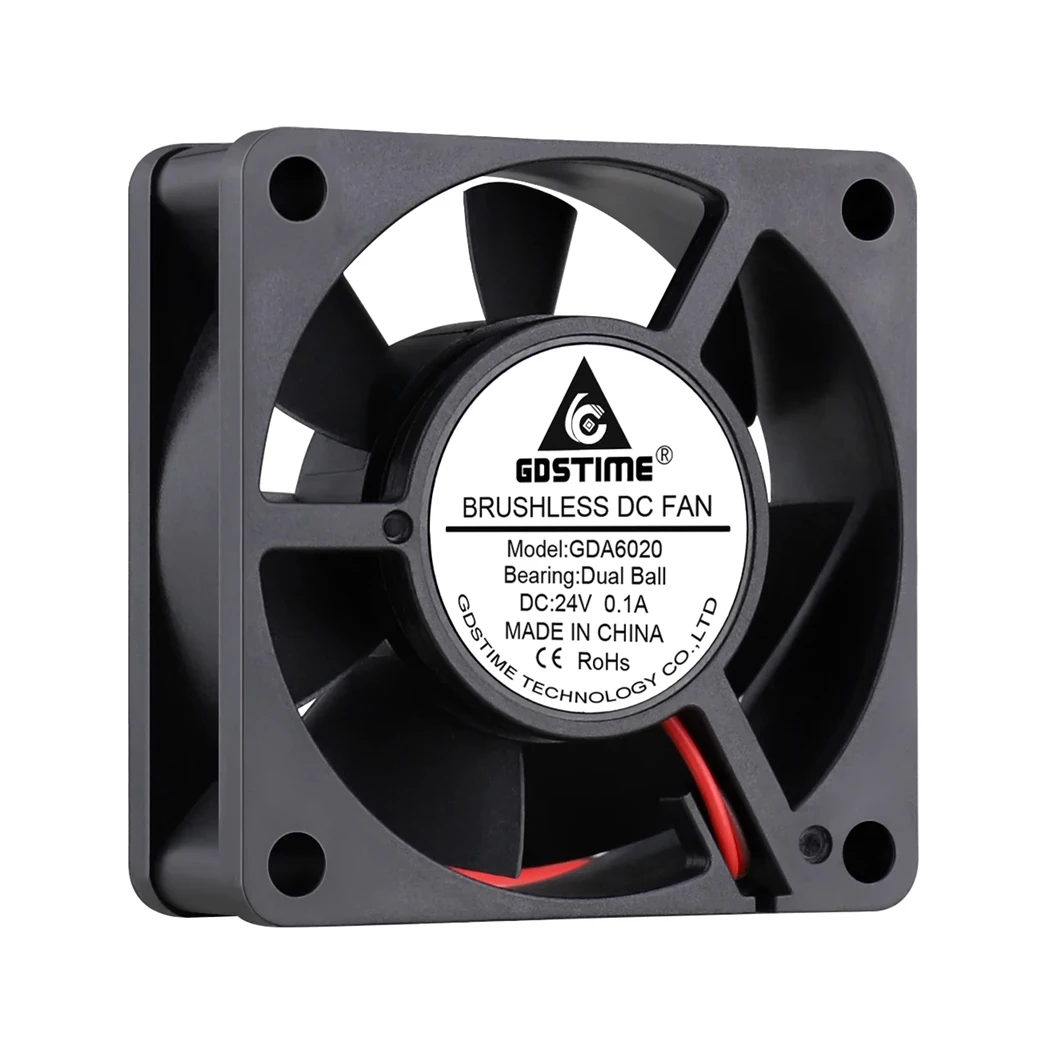 Gdstime 24v 60x60x20 mm 60 mm Dupla Bola dc Brushless Estojo de Arrefecimento 6020 Centímetros Axial Exaustor 3d Impressora Industrial Ventilador Refrigerador Peças Lote - Imagem 6