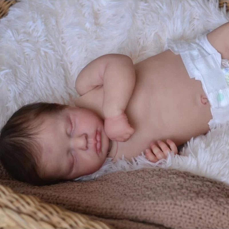 19inch Full Body Silicone Vinyl Reborn Doll Boy Loulou Newborn Baby Size Doll 3D Skin Visible Veins Quality Collection Art Dolls reborn dolls