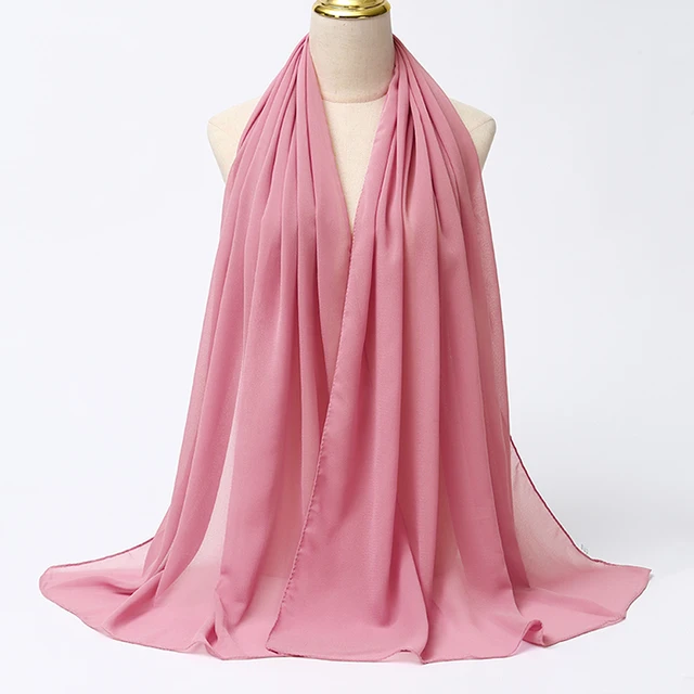 Foulard Hijab en mousseline de soie pour Femme, voile musulman ramadan ,hijab femme musulman,foulard musulmane pour femme, foulard mousseline en Jersey doux de haute qualité hijab islam voile femme musulman,70*180cm