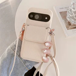 Luxury Lichee Pattern Leather Crossbody Card Wallet Case - Pixel 9Pro XL (GuDongBai)