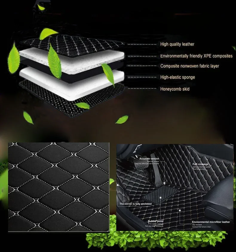 Car floor mats interior parts rugs set car accessories for Nissan Leaf ZE1