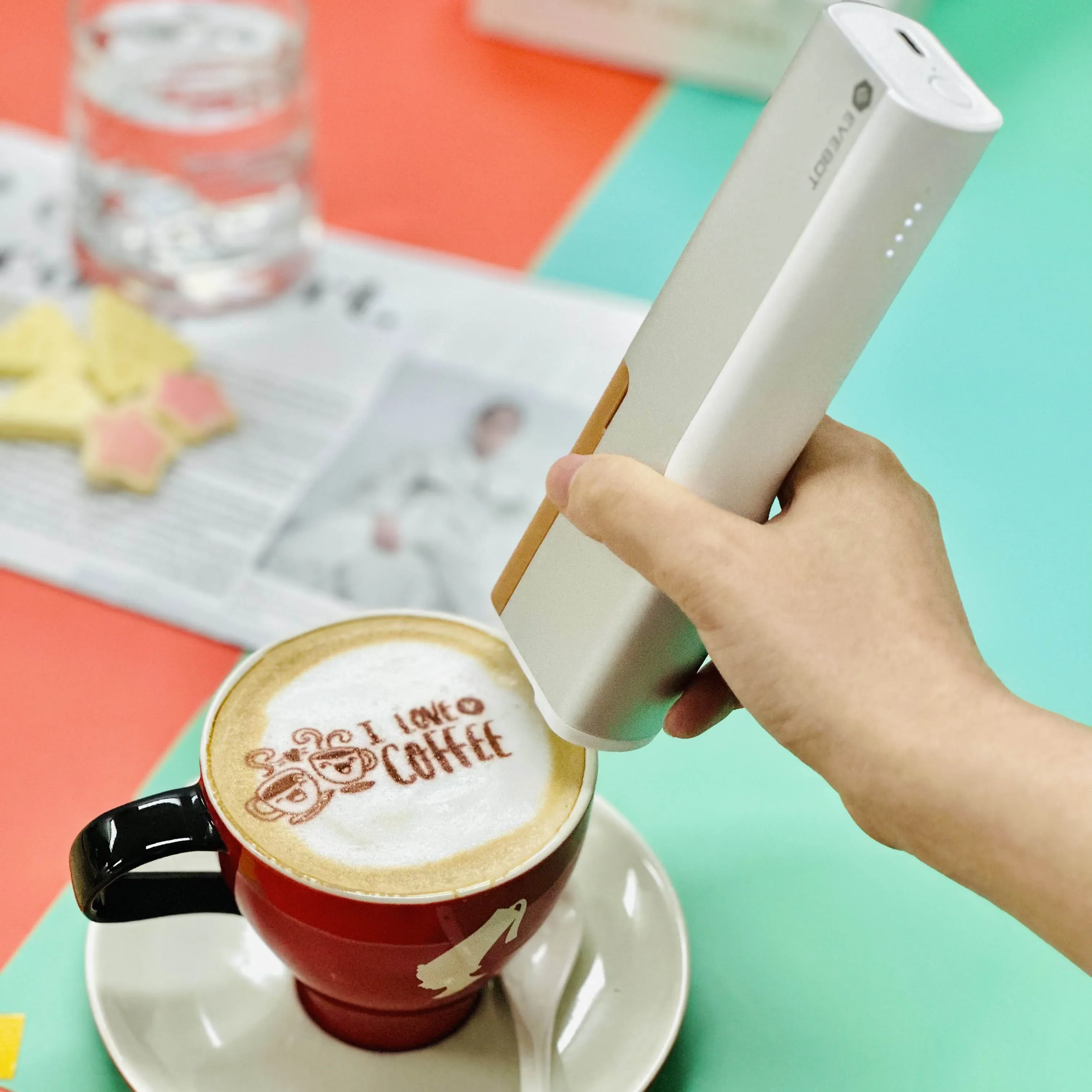 

EVEBOT All surface Portable Digital Handheld Printer Portable Coffee Printer Food Printer Machine DIY Tattoo Inkjet PrintPen