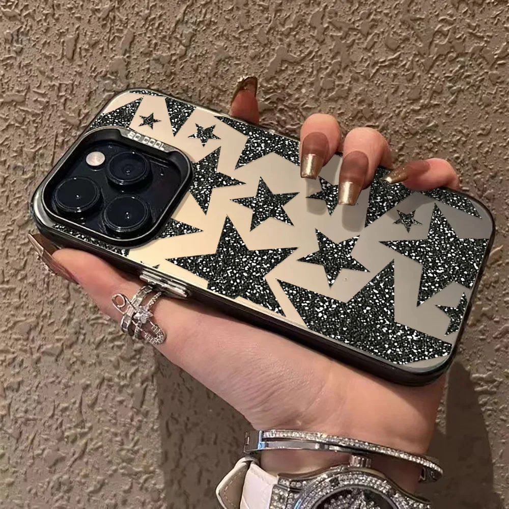 Luxury INS Star Hard Matte IMD  Phone Case Cover