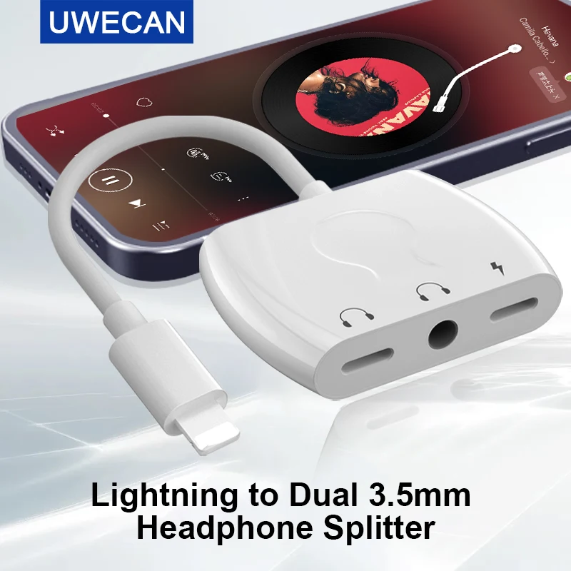 Lightning iPhone to Dual Aux Audio Headphone/Earphone Jack