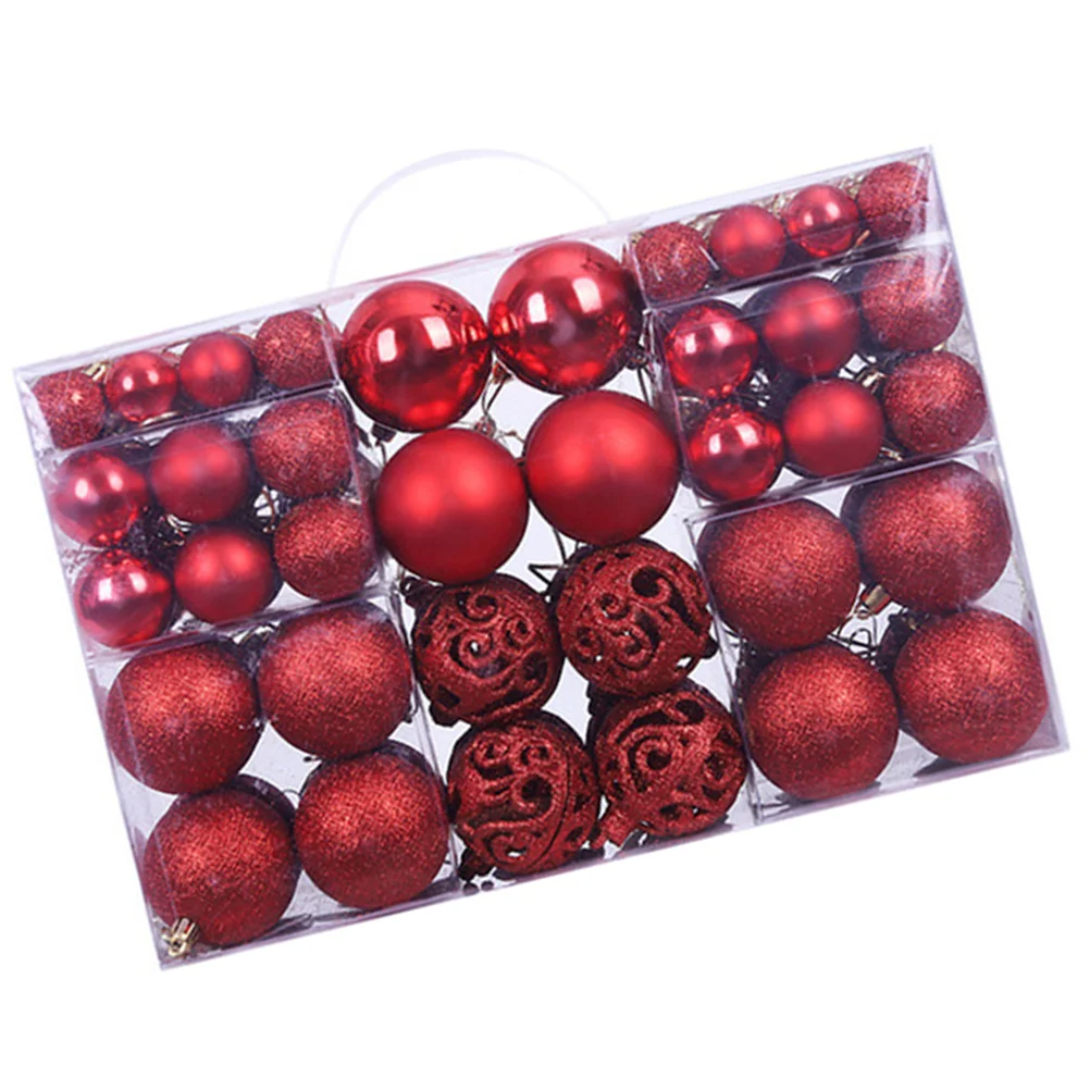 

100Pcs 6cm Christmas Pendant Ornaments Xmas Tree Hanging Shatterproof Christmas Baubles Balls Decoration ( Red )