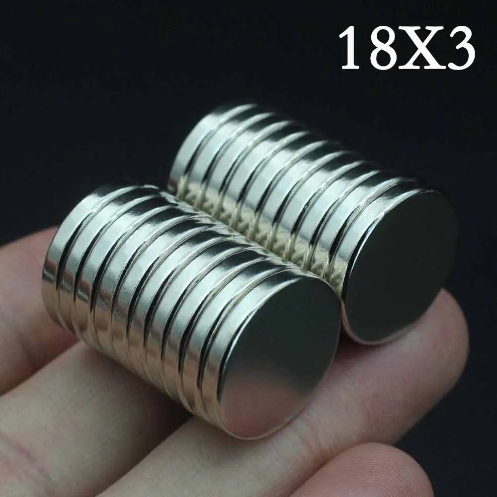 

10/20/30/40/50 Pcs 18x3 Neodymium Magnet 18mm x 3mm N35 NdFeB Round Super Powerful Strong Permanent Magnetic imanes Disc 18*3