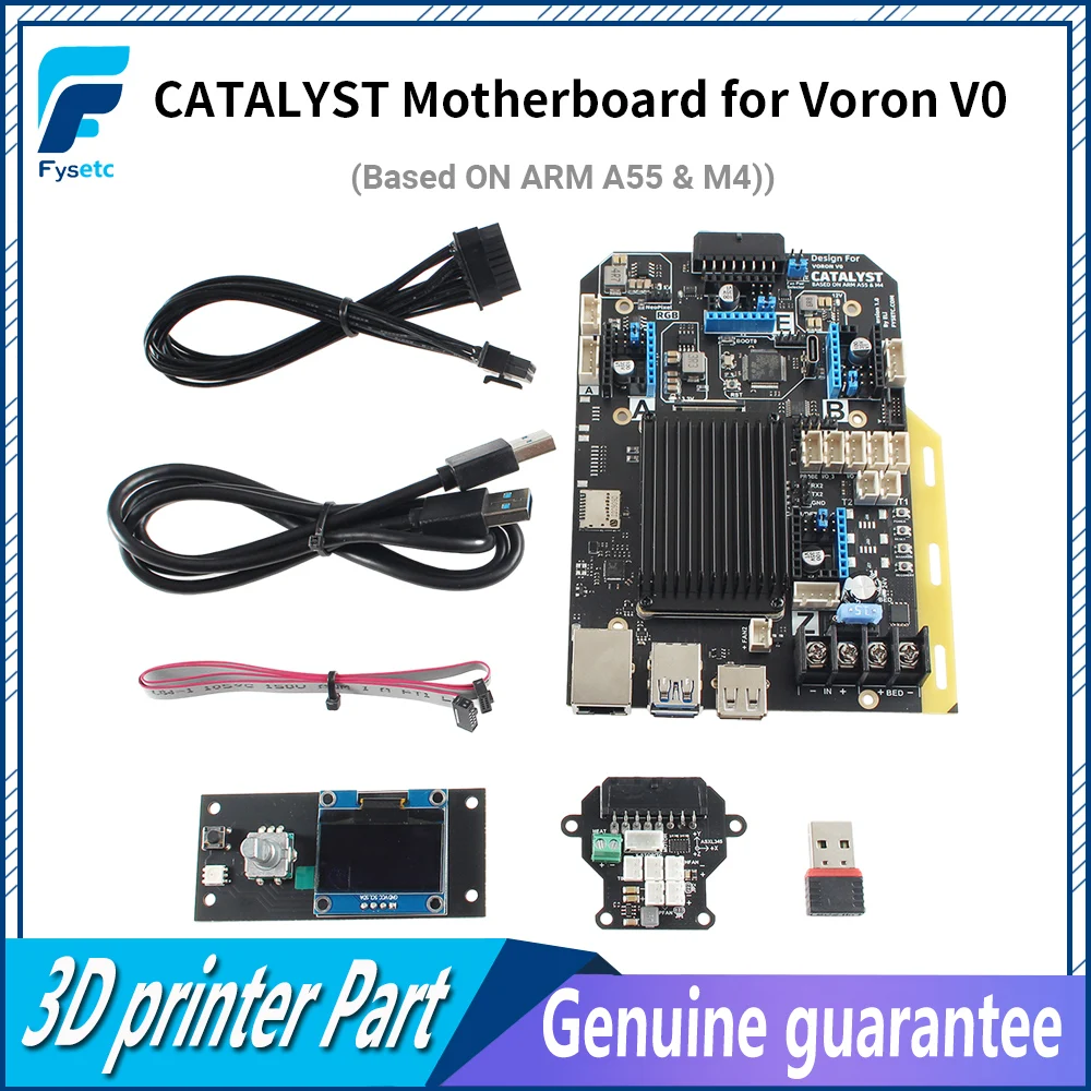 FYSETC Catalyst Motherboard with TMC2209 STM32F401 Based on ARM A55&M4 Support SPI and UART for Voron V0 3D Printer Accessories fysetc spider king motherboard core replaceable 10 axis industrial grade motherboard support uart spi for voron 3d printing