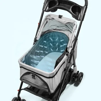 Anjuny Customize Pet Carrier Air Flow Pad Soft Mesh Pet Stroller Mat with Airflow Fan Mat for Hot Weather Adventures 1