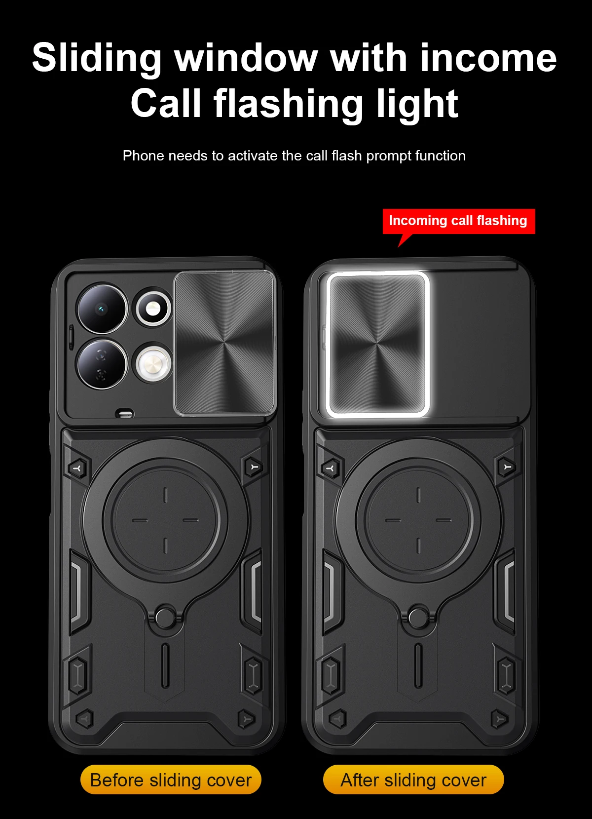 Slim Shockproof Kickstand Phone Case with Lens Protector