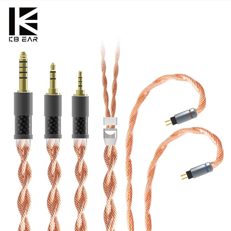 

KBEAR Inspiration-C 4 Core 4N Single Crystal Copper Woven Litz Earphone Cable 560 Strands 2.5/3.5/4.4mm Earbuds Plug TRI HBB KAI