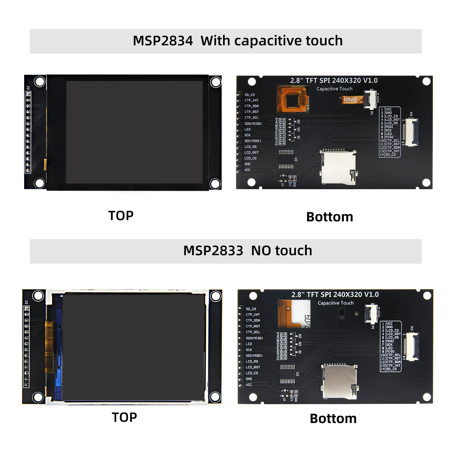 SPI TFT LCD ��ũ��, ��ä�ο� IPS ������ ��ġ ���÷��� ���, ILI9341 240*320 ����̺�, 2.8 ��ġ