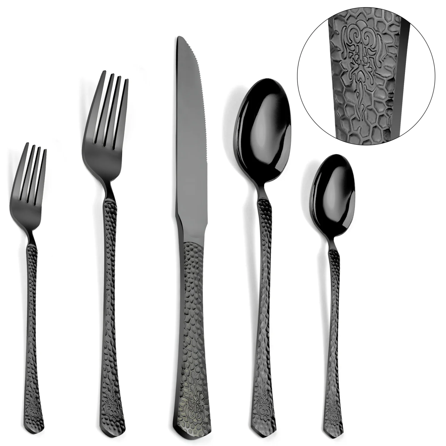 Western style stainless steel tableware knives forks spoons 4/5/24/30pcs Halloween gatherings reusable