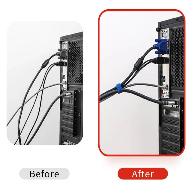 Cable Organizer Cable Management Wire Winder Tape Earphone Mouse Cord Management Ties Protector 1/5/10/15M