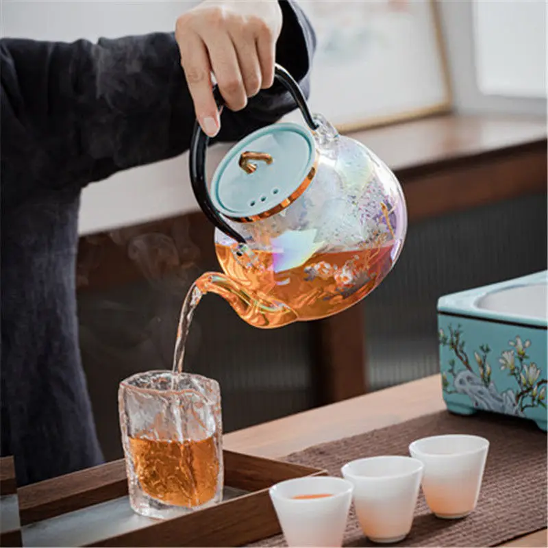 Electric Ceramic Stove Thickened Glass Automatic Timer Keep Warm Automatic Power Off Tea Steamer Household 1200ml Tea Kettle 4