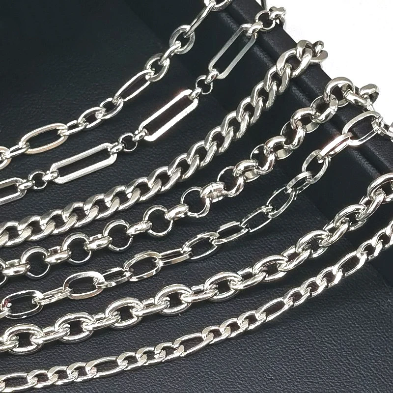 1 Meter Edelstahl Halskette Kette für Schmuckherstellung DIY 1:3 NK Rolo Kabel Link Panzerketten Dicke Kette Armband Zubehör