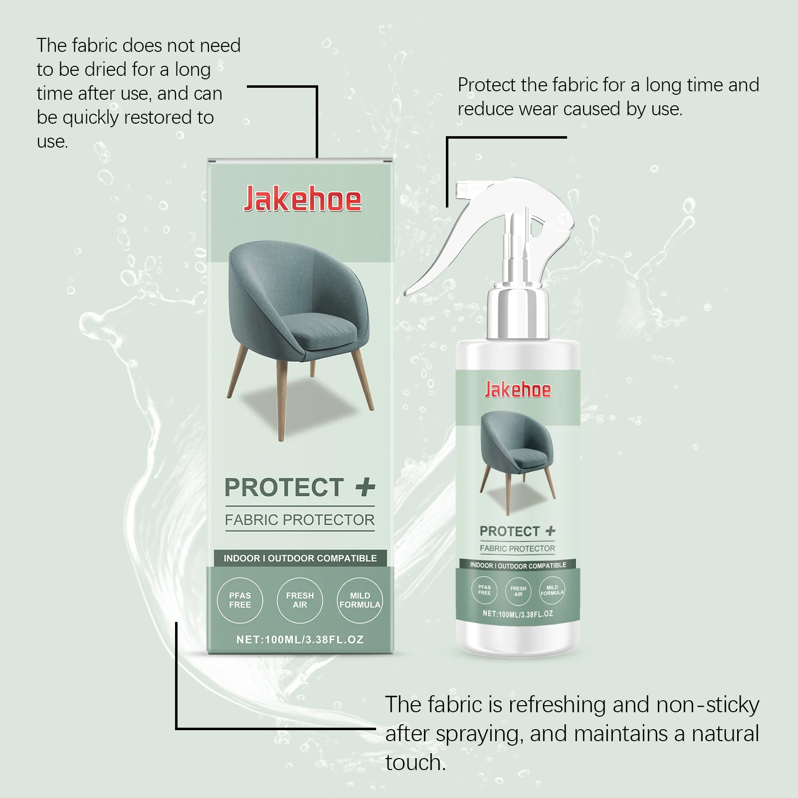 Fabric Protector Spray Waterproof & Stain-Resistant Long-Lasting Protection of Clothing and Sofa