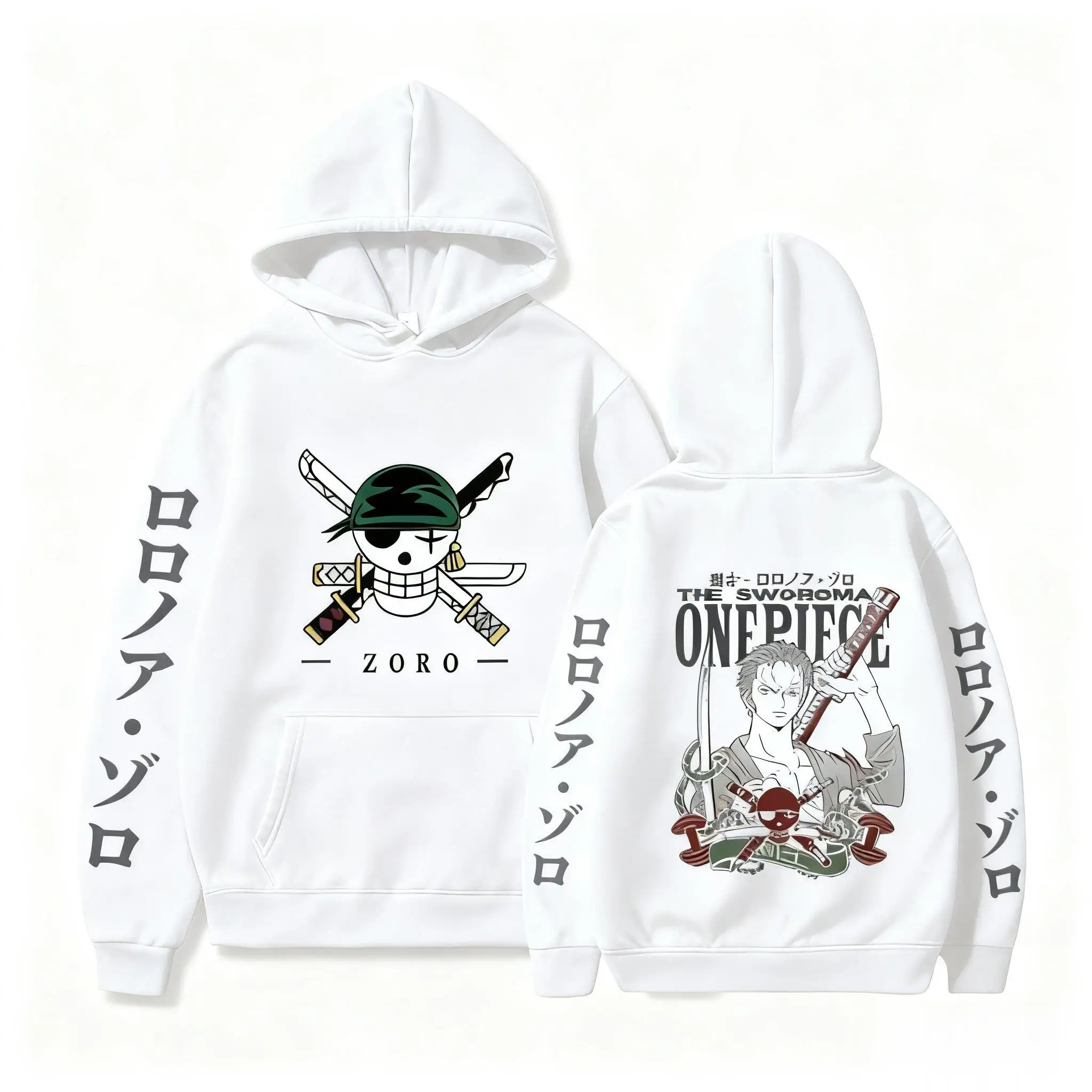 2026 Neuer One Piece Zoro Anime Bedruckter Hoodie Sweatshirt Herren- und Damen-Hoodie Herren-Oberteile Sport-Hoodie Harajuku Y2K Hoodie