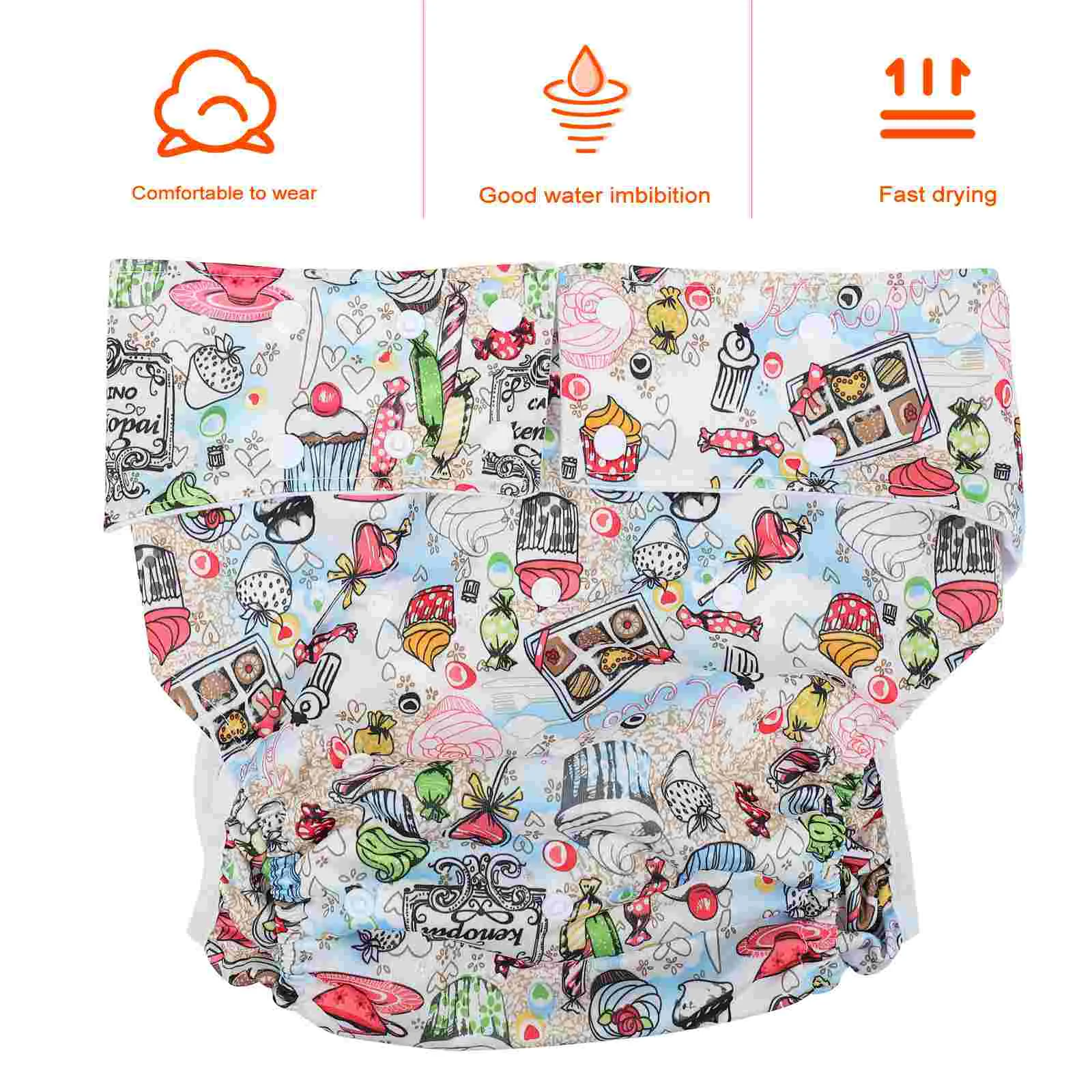 

Adult Diaper Pants Flexible Anti-leak Washable Nappy Waterproof Adults Cloth Diapers Breathable Unisex Mens Briefs