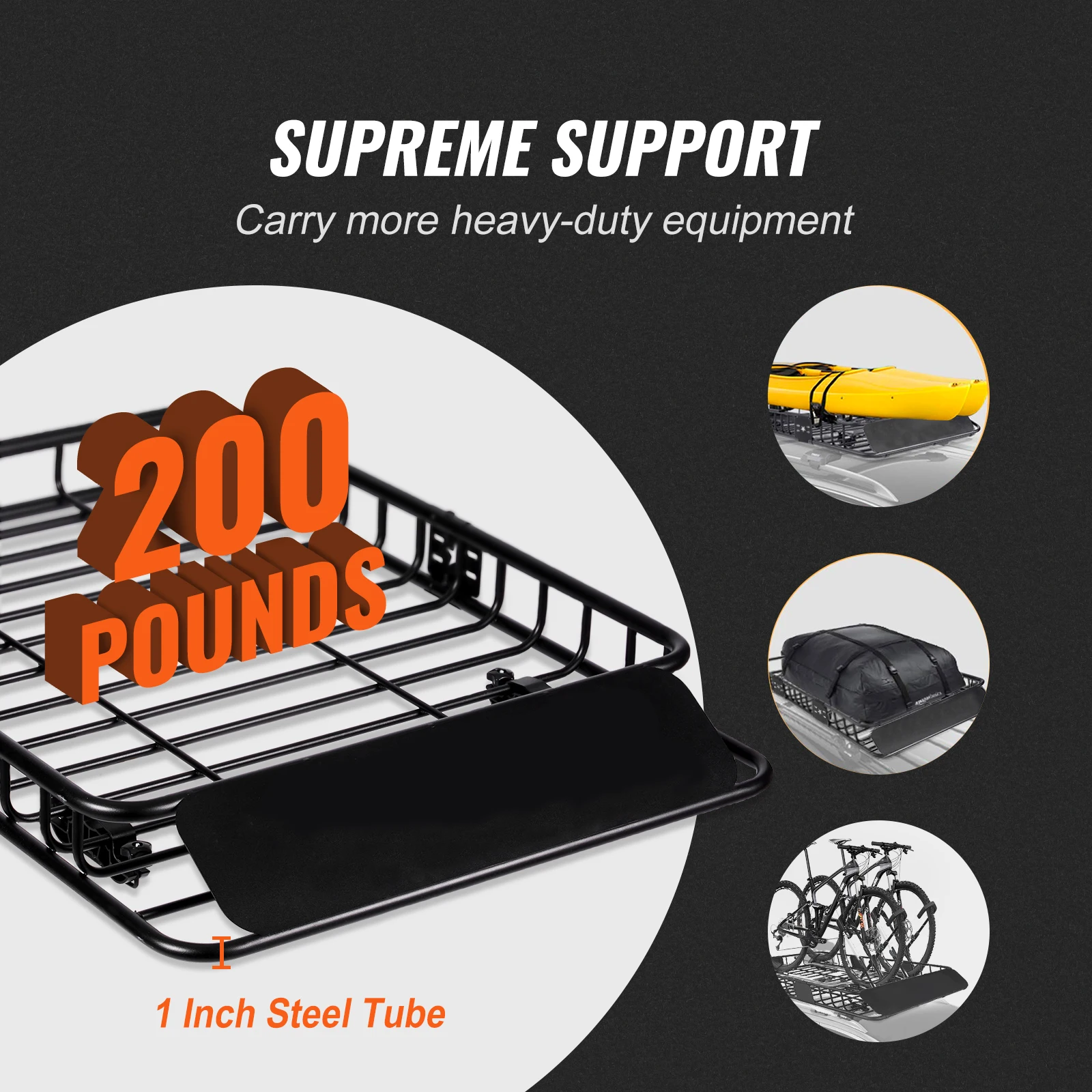 SucceBuy Roof Rack Cargo Basket 46"x36"x4.5" / 51"x36"x5" Rooftop Cargo Carrier Heavy-Duty 200LBS Capacity for SUV Truck Vehicle