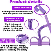 4-Tube Pedal Resistance Band Multifunction Tension Rope Elastic Yoga Pedal Puller Body Stretching Trainer Home Gym Workout Equipment - Image 7