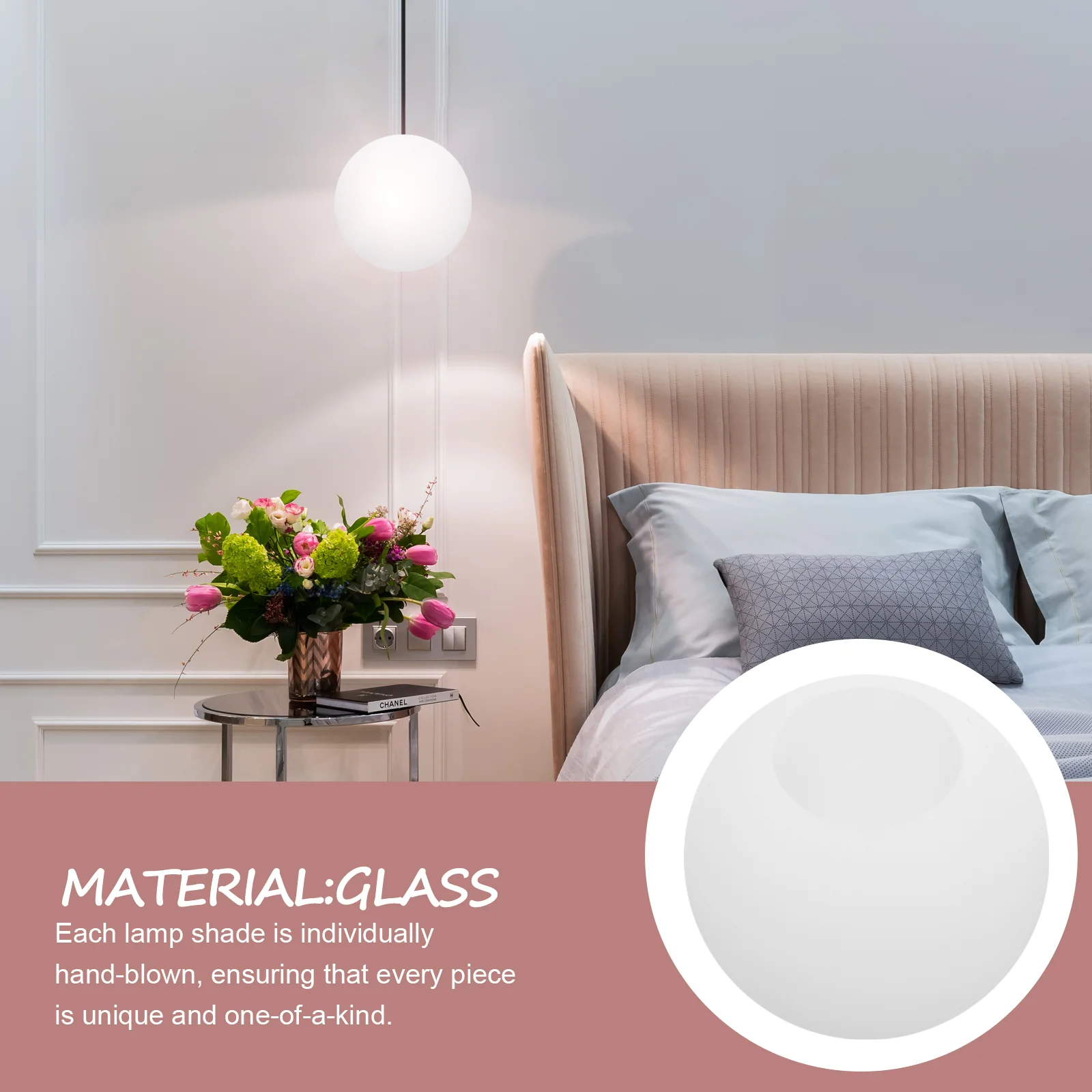

Milky White Ball Lampshade Glass Replacement Accessory Shades Chandeliers Spherical Pendant Light