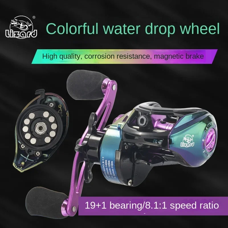 

Lizard Dazzle Drop Reel 19+1BB Universal Fishing Reel High Speed Ratio 8.1:1 Anti-Fry Line Raft Fishing Road Reel Carp Fishing