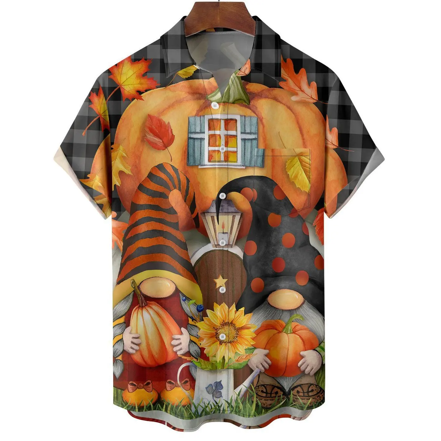 

Men's Casual Thanksgiving Turkey Print Shirt hawaiian-shirt Style A7