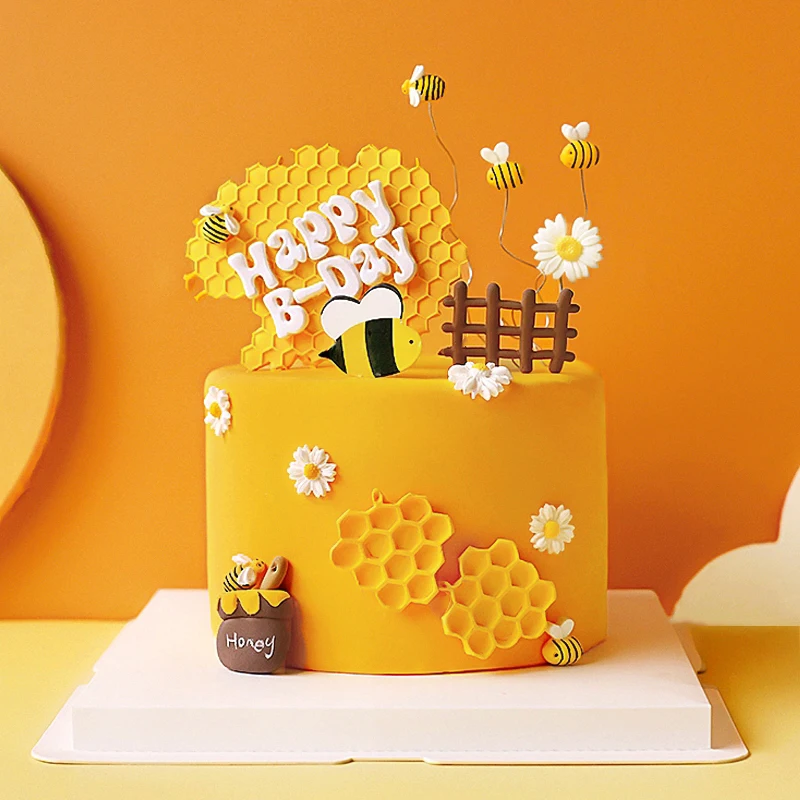 Description Picture 6 of itemMirosie Baking Cake Silicone Molds Little Bee Honey Bucket Honeycomb Pastoral Style Fondant Chocolate Mold Cake Decorating Tools