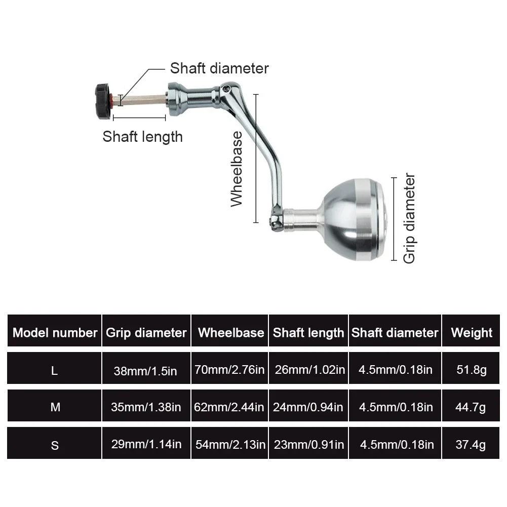 1Pc Small/Medium/Large Foldable Hexagon Fishing Reel Handle Fit 2000-7000 Knob Metal Carbon Steel Spinning Reel Fittings