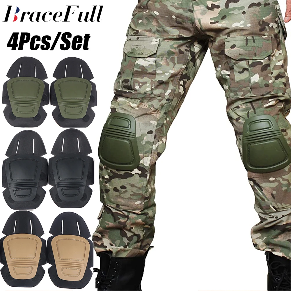 4PcsSetMilitaryTacticalKneePadElbowPadSetKneeElbowProtective