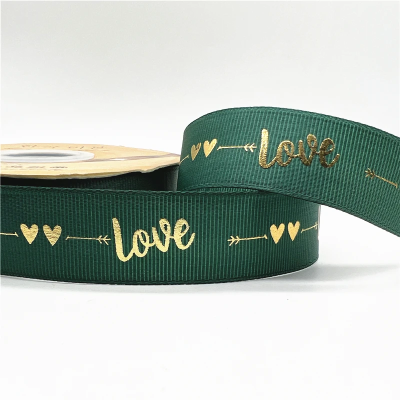 Premium 5-Yard Grosgrain LOVE Ribbon for Crafting & Festive Decorations