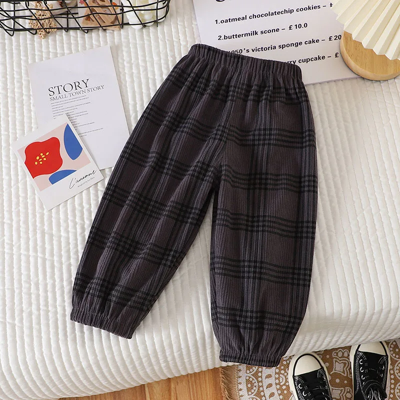 Kids Casual Summer Pants Loose Thin Striped Trousers