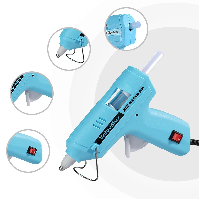 20W Hot Melt Glue Gun for Home DIY Quick Repair Mini Glue Gun Tool With 20 PCS 7MM Sticks Hot Melt Glue Gun Hot Glue Gun