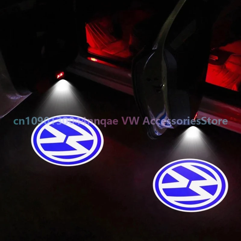 Car Door Light Projector 2PCS LED Door Welcome Light car Laser Projector Night Light for Volkswagen Golf Sagitar Fidion Touareg Passat B8 Tiguan