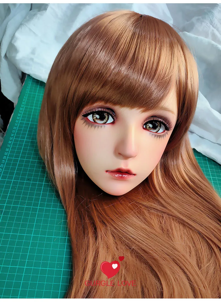 

(Xiaolan) Female Sweet Girl Resin Half Head Kigurumi BJD Mask Cosplay Japanese Anime Role Lolita Mask Crossdressing Doll Mask