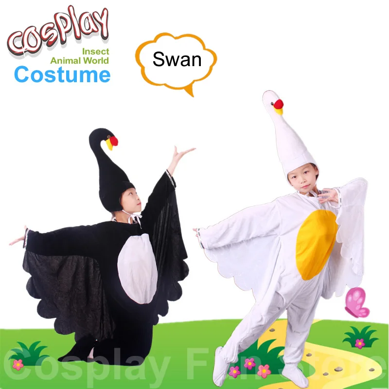 

Swan Cosplay Costumes Kids Drama Performance Clothing Wild Geese Cartoon Animal Shapes Jumpsuits Children's Party Dancing Dress