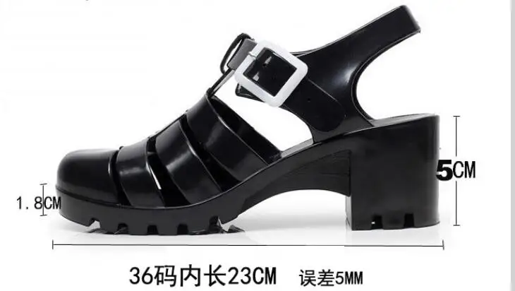 Summer Women Jelly Shoes Women Sandals Square High Heels Transparent Platform Sandal Lady Bling Silver Jelly Shoes Sandals women sandals
