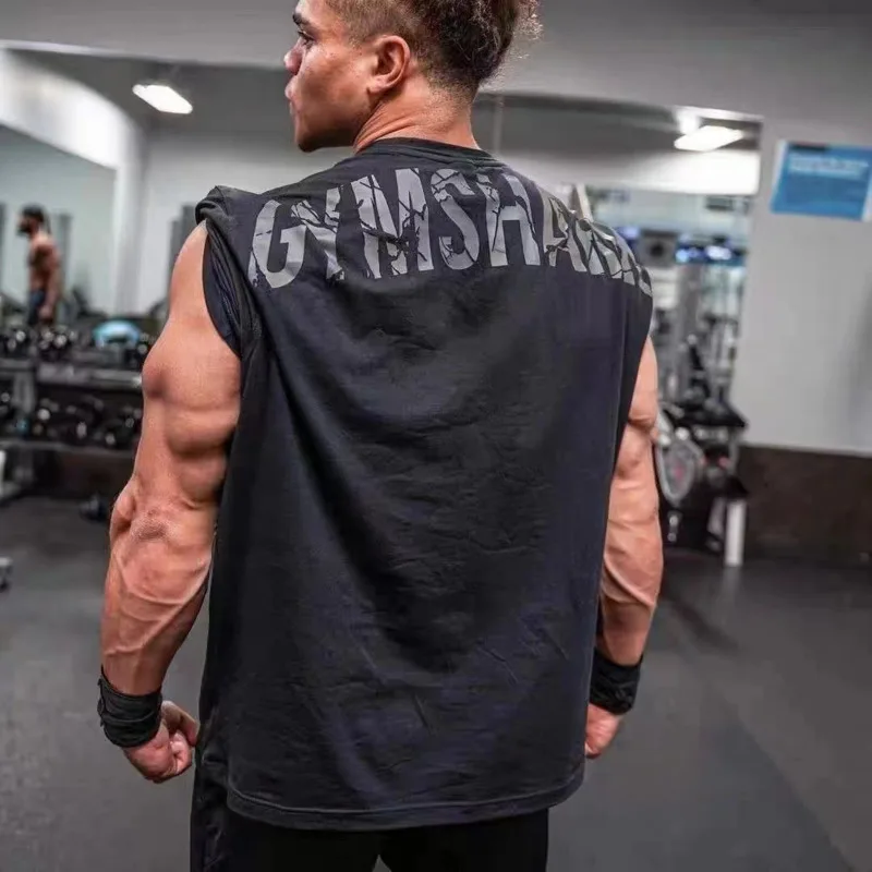 

Спортивные спортивные хлопковые футболки, летние новые свободные Тренировочные топы с буквенным принтом, повседневная одежда большого размера с круглым вырезом