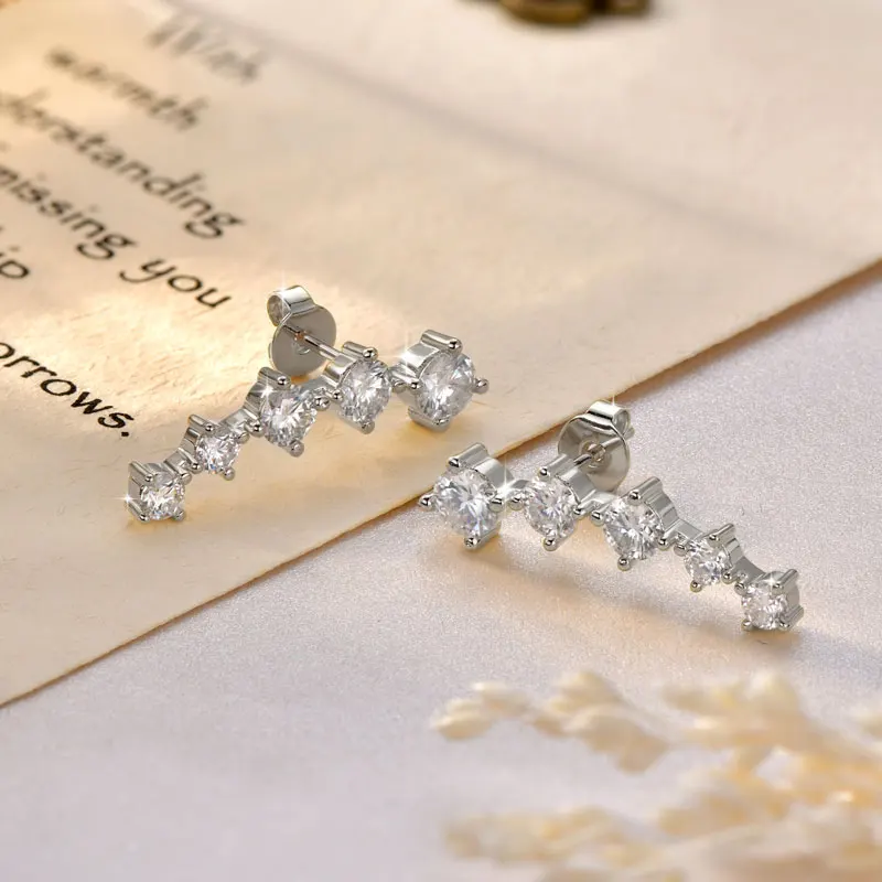 Rrjzz 4,5 mm, 4 mm und 3 mm VVS1 Moissanit-Ohrstecker, D-Farbe, künstliche Diamanten, Charms-Ohrringe für Frauen, Geschenk – Detail 11